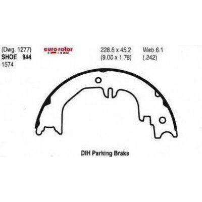 EUROROTOR - 844 - Rear Parking Brake Shoe