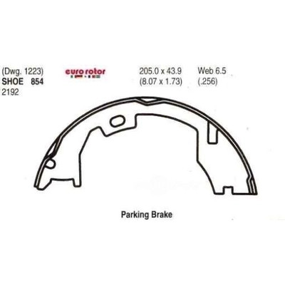 EUROROTOR - 854 - EUROROTOR - 854 - Rear Parking Brake Shoes