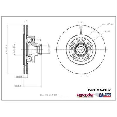 EUROROTOR - 54137 - Front Hub And Rotor Assembly by EUROROTOR - 54137
