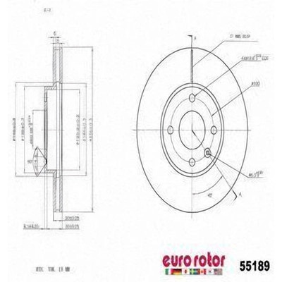 EUROROTOR - 55189 - Front Premium Rotor by EUROROTOR - 55189