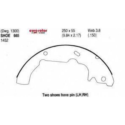 Rear New Brake Shoes by EUROROTOR - 665R