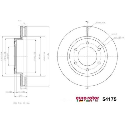 EUROROTOR - 54175 - Front Premium Rotor by EUROROTOR - 54175
