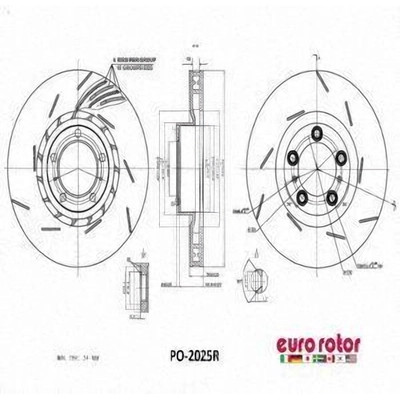 Front Premium Rotor by EUROROTOR - PO2025R