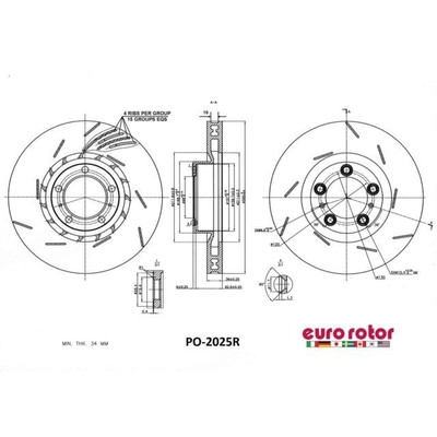EUROROTOR - PO2025R - Front Premium Rotor by EUROROTOR - PO2025R
