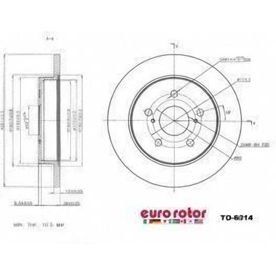 EUROROTOR - TO6014 - EUROROTOR - TO6014 - Rear Premium Rotor