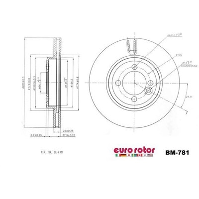 EUROROTOR - BM781 - Front Premium Rotor by EUROROTOR - BM781