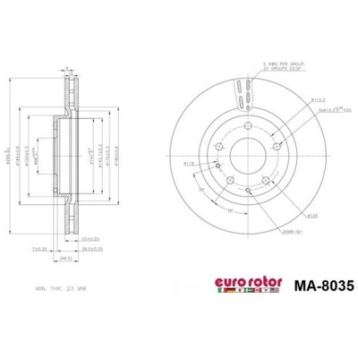 EUROROTOR - MA8035 - Front Premium Rotor