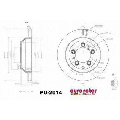Rear Premium Rotor by EUROROTOR - PO2014
