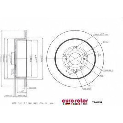 EUROROTOR - TO6154 - Rear Premium Rotor by EUROROTOR - TO6154