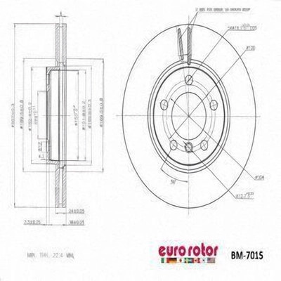 EUROROTOR - BM7015 - Front Premium Rotor by EUROROTOR - BM7015