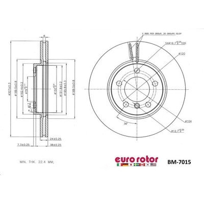 EUROROTOR - BM7015 - Front Premium Rotor by EUROROTOR - BM7015