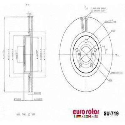 EUROROTOR - SU719 - Front Premium Rotor by EUROROTOR - SU719