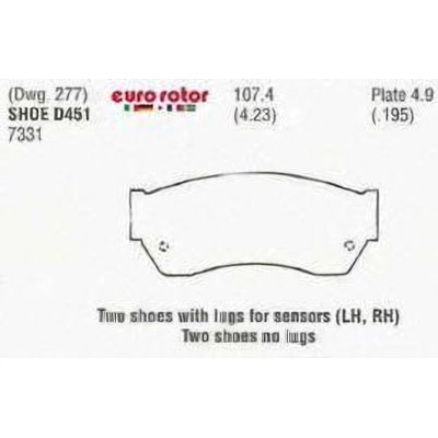 EUROROTOR - ID451 - Front Ceramic Pads by EUROROTOR - ID451