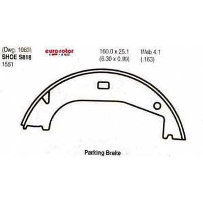 Rear Parking Brake Shoes by EUROROTOR - 818