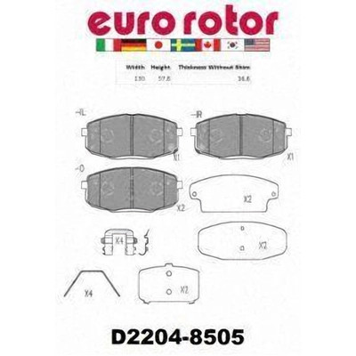 Front Ceramic Pads by EUROROTOR - ID2204H