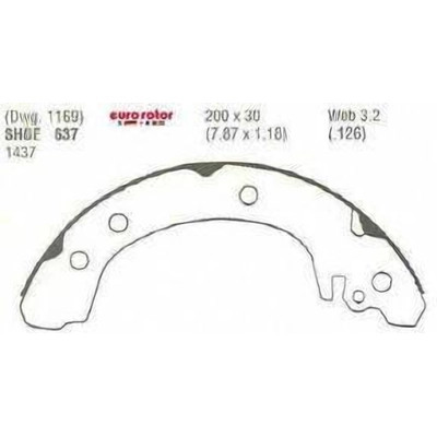EUROROTOR - 637 - Rear New Brake Shoes by EUROROTOR - 637
