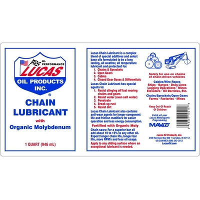 Lucas Oil - 10014 - Lucas Oil - 10014 - Chain Lubricant - 1 Quart