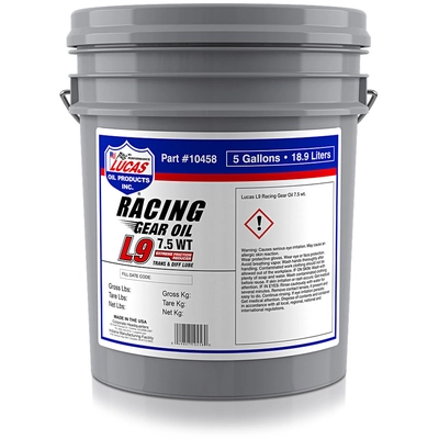 Lucas Oil - 10458 - L9 Racing Gear Oil - 5 Gallon