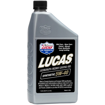 LUCAS OIL PRODUCTS INC. - 20186 - 5W-40 Synthetic Motor Oil-946ml