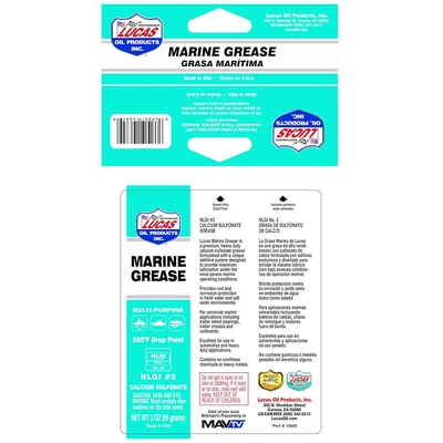 Lucas Oil - 10682 - Lucas Oil - 10682 - Marine Grease - 3 Marine Grease 3 Oz