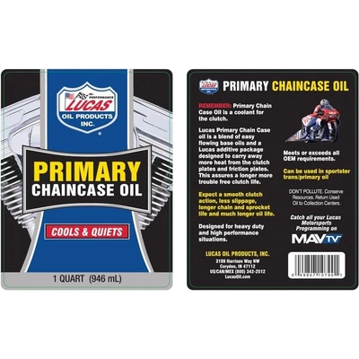 Lucas Oil - 10790 - Lucas Oil - 10790 - Primary Chaincase Oil - 1 Quart