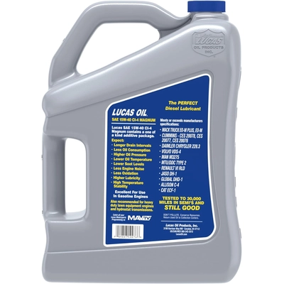 Lucas Oil - 10076 - Lucas Oil - 10076 - SAE 15W-40 Magnum High TBN CI-4 Oil - 1 Gallon