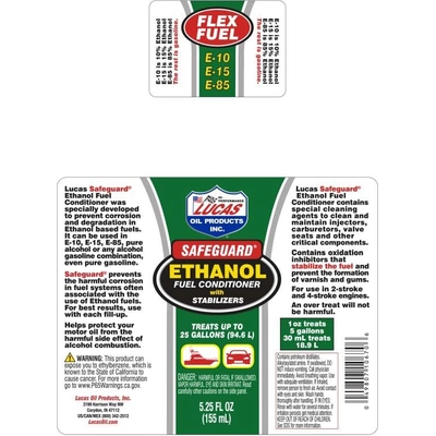 Lucas Oil - 10670 - LUCAS OIL - 10670 - Safeguard Ethanol Fuel Conditioner With Stabilizers - 5.25 Ounce