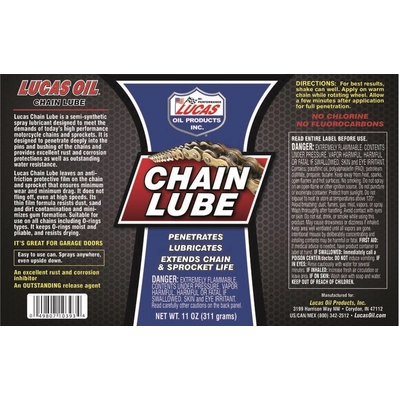Lucas Oil - 10393 - Lucas Oil - 10393 - Chain Lube Aerosol - 11 Ounce