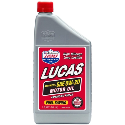 Lucas Oil - 10564 - Synthetic Motor Oils - Synthetic SAE 0W-20 - 1 Quart