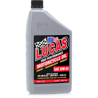LUCAS OIL PRODUCTS INC. - 10729 - SAE 20W-50 High Performance Motorcycle Oil