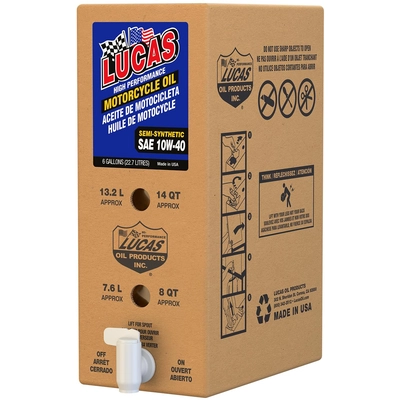 LUCAS OIL PRODUCTS INC. - 18034 - Semi-Synthetic SAE 10W-40 High Performance Motorcycle Oil