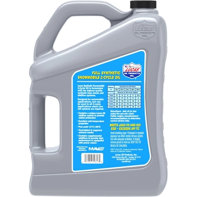Lucas Oil - 10847 - Lucas Oil - 10847 - Synthetic 2-Cycle Snowmobile Oil - 1 Gallon
