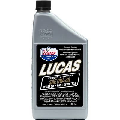 LUCAS OIL PRODUCTS INC. - 20248 - High Performance European Synthetic Motor Oils