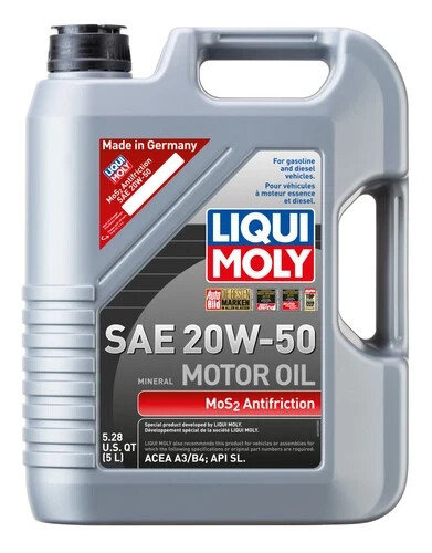 LIQUI MOLY - 22072 - LIQUI MOLY Mos2 AntiFriction Motor Oil 20w50, 5L